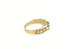 10K Yellow Gold Victorian Diamond Ornate Etched Scroll Baby Ring