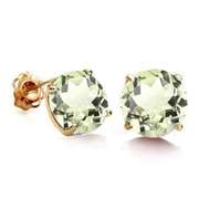 4/5 CT GREEN AMETHYST 10KT GOLD EARRINGS STUD