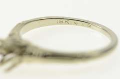 18K White Gold 5.25mm 1950's Ornate Engagement Setting Ring