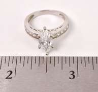 Sparkling CZ Ring in 14K White Gold
