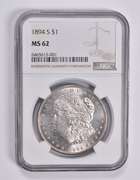 MS62 1894-S Morgan Silver Dollar NGC