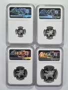 (4) PF70UCAM 2003-W $10-$100 1/10- 1 Oz .999 Platinum Eagle Signed NGC