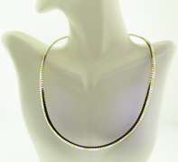 Italian Sterling Silver 6mm Two Tone Omega Chain