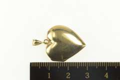 10K Yellow Gold Retro Puffy Heart Forget Me Not Locket Photo Pendant