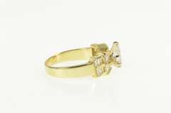 14K Yellow Gold 2.40 Ctw VS Pear Diamond Baguette Engagement Ring