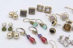 Group Lot of Vintage 925 Sterling Silver Earrings