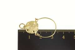 14K Yellow Gold Sand Dollar Sea Shell Charm Holder Loop Pendant