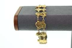 Antique 18k Gold Nugget Chain Bracelet