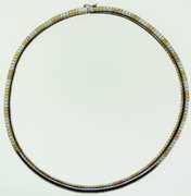 Italian Sterling Silver 6mm Two Tone Omega Chain