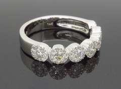 5 Stone Diamond Halo Band