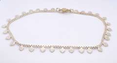 Vintage Sterling Silver Heart Shaped Charms Anklet
