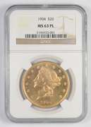 MS63 PL 1904 $20.00 Liberty Head Gold Double Eagle - Graded NGC