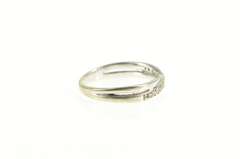 10K White Gold Diamond Criss Cross Wedding Band Ring