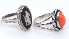 Lot of 2 Vintage Sterling Silver Rings