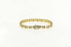 14K Yellow Gold 8.30 Ctw Baguette Diamond Encrusted Tennis Bracelet