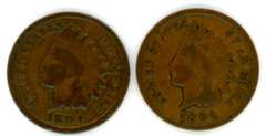 2 1894 Indian Head Cents