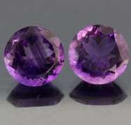 Glittering grape purple 21.03ct 15mm Amethyst pair