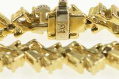 14K Yellow Gold Zig Zag White Sapphire Statement Tennis Bracelet