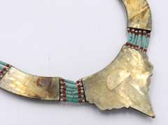 Vintage Sterling Silver Turquoise and Coral Necklace