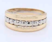 Attractive Two Tone Gold Milor Italy Dot Ring