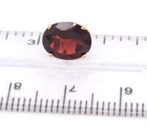 Great Yellow Gold oval Garnet Stud Earrings