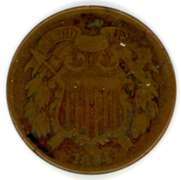 1864 Large Motto Two Cent Piece