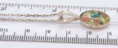 Vintage Sterling Silver Glass Pendant on Chain