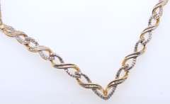 Vintage Italian Sterling Silver Cubic Zirconia Necklace