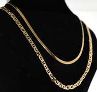Pair of Gold Toned Fashion Necklaces