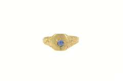 10K Yellow Gold Victorian Sim. Sapphire Blossom Baby Child's Ring
