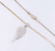 Vintage Sterling Silver Wing Pendant on Chain
