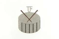 Sterling Silver TF Pave Snare Drum Line Marching Band Pendant