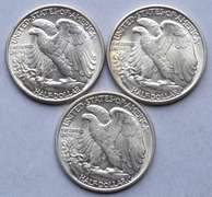 1941 1945 1946 Frosty White BU Walker Halves