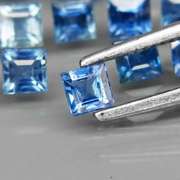 Rich blue 3.22ct princess cut Sapphire set