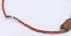 Vintage Sterling Silver Turquoise and Coral Necklace
