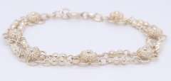 Vintage Sterling Silver Double Row Bracelet