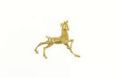 14K Yellow Gold 3D Prancing Pony Horse Equestrian Foal Charm/Pendant
