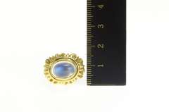 18K Yellow Gold 5.95 Ct Moonstone Sunflower Ornate Statement Ring