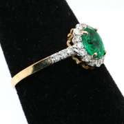 14kt Yellow Gold, Emerald, & Diamond Cocktail Ring