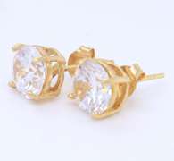 Group Lot of 4 Cubic Zirconia 925 Sterling Silver Stud Earrings