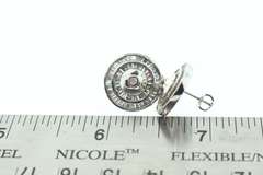14K WHITE GOLD AND DIAMOND STUD EARRINGS