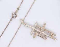 Vintage Sterling Silver Triple Cross Pendant on Chain