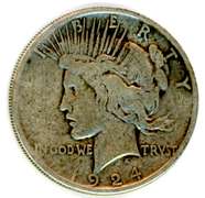 1924-S Peace Silver Dollar