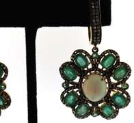 Enchanting Opal and Emerald Earrings