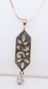 Vintage Sterling Silver Signed Pendant on Chain Necklace