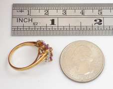 14k Marquise Ruby & Diamond Cluster