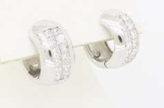 18k White Gold Huggie Diamond Earrings
