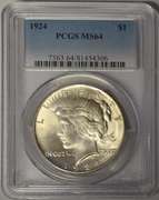 1924 Peace Dollar PCGS MS64
