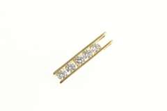 14K Yellow Gold Tiered Cubic Zirconia Bar Statement Drop Pendant