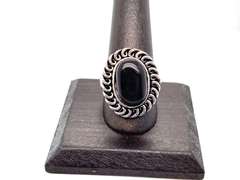 👻GORE-GEOUS! 👻 Oval Black Onyx Tibetan Silver Rope Design Ring